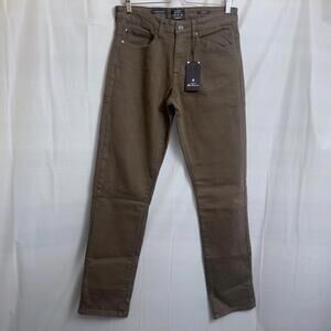 New Ben Sherman Straight Fit Stretch Jeans Men's 31x34 Olive 33 1/2" Inseam